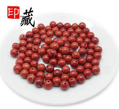 印藏 天然A級藏紅石圓珠 戰(zhàn)國紅 雞肝瑪瑙散珠 星月金剛菩提